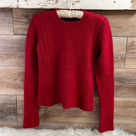 Emotions Ladies Vintage Wool Crew Neck Long Sleeve Pullover Sweater Red Medium - Picture 2 of 5